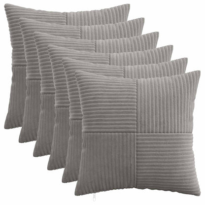 Federa 6 pcs ALMELO Grigio Chiaro 50 x 50 cm corduroy | homemem39