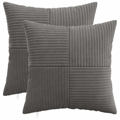 Federa 2 pcs ALMELO Grigio Scuro 50 x 50 cm corduroy | homemem39