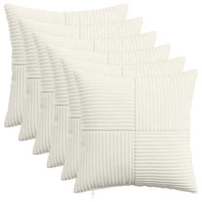 Federa 6 pcs ALMELO Crema 50 x 50 cm corduroy