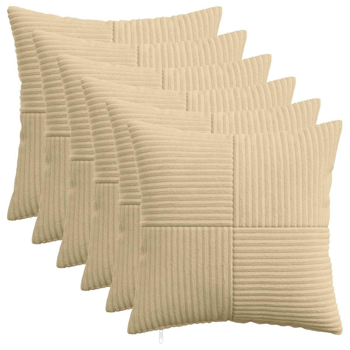 Federa 6 pcs ALMELO Grigio Verde 50 x 50 cm corduroy