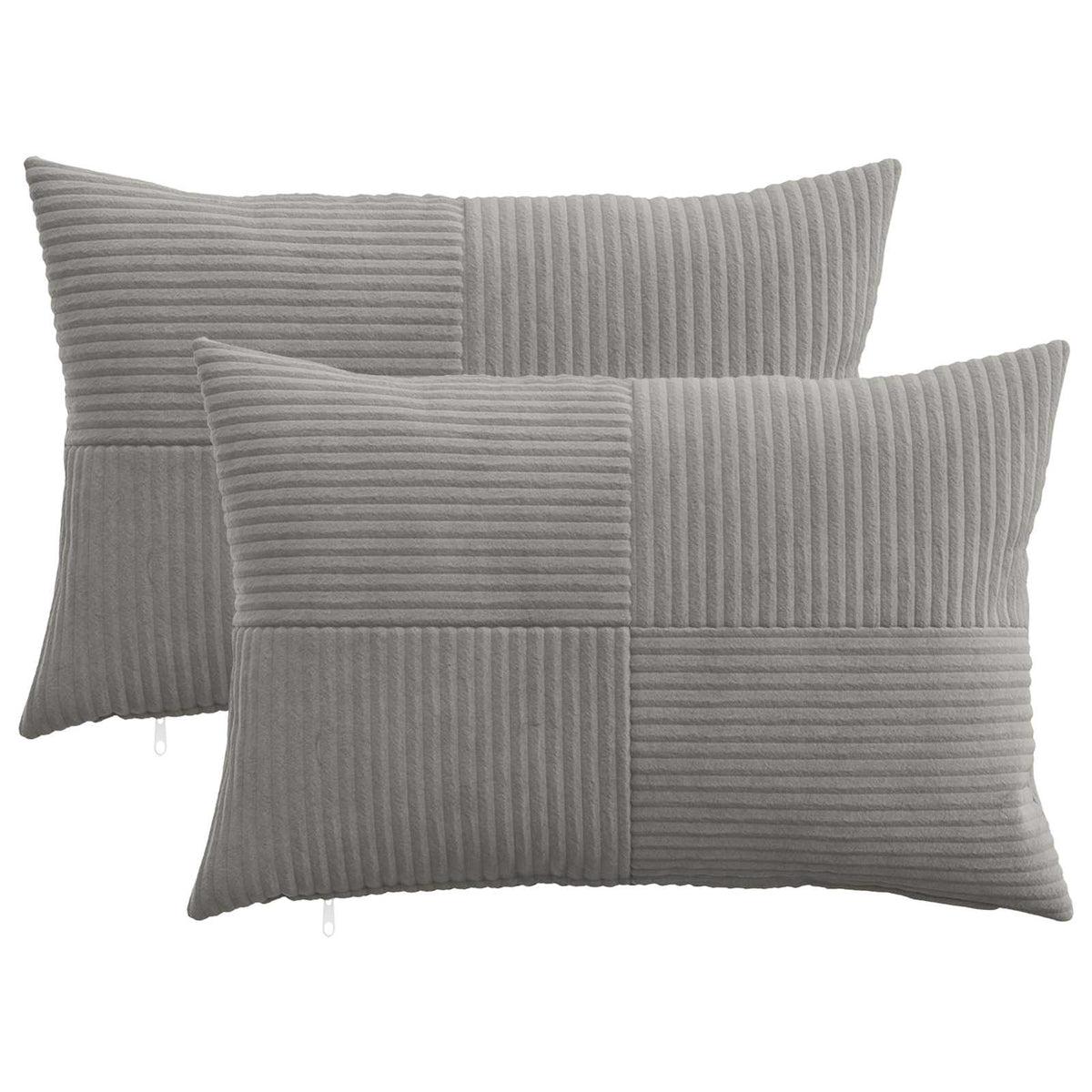 Federa 2 pcs ALMELO Grigio Chiaro 50 x 70 cm corduroy | homemem39