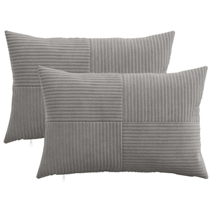 Federa 2 pcs ALMELO Grigio Chiaro 50 x 70 cm corduroy | homemem39