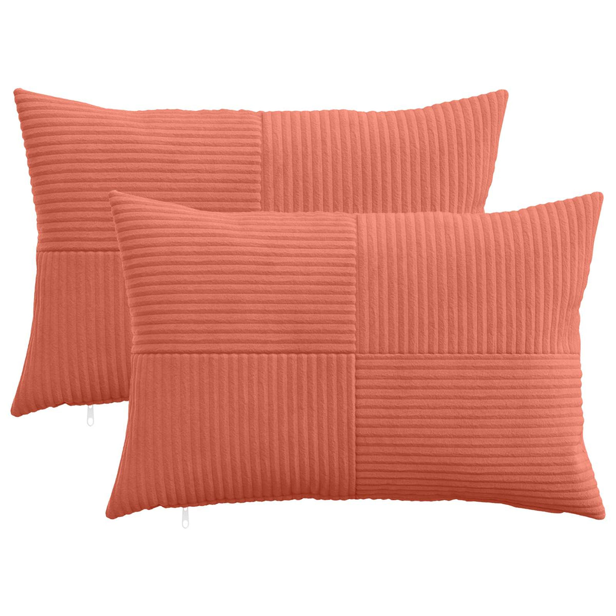 Federa 2 pcs ALMELO Rosso Arancio 50 x 70 cm corduroy | homemem39