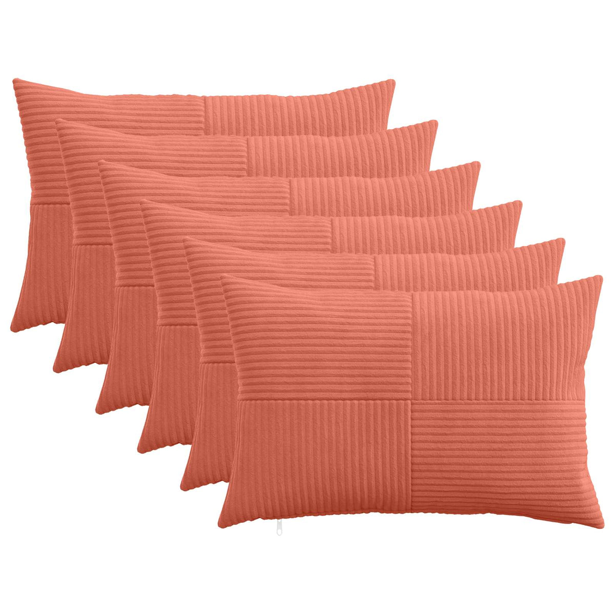 Federa 6 pcs ALMELO Rosso Arancio 50 x 70 cm corduroy | homemem39