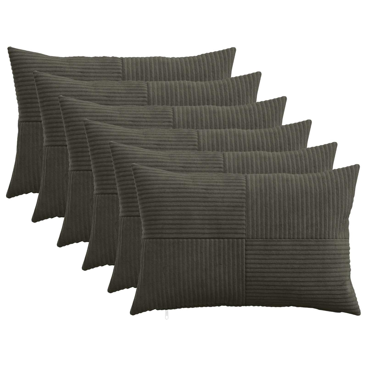 Federa 6 pcs ALMELO Antracite 50 x 70 cm corduroy | homemem39