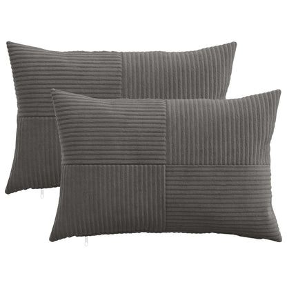 Federa 2 pcs ALMELO Grigio Scuro 50 x 75 cm corduroy