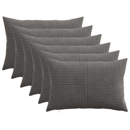 Federa 6 pcs ALMELO Grigio Scuro 50 x 75 cm corduroy