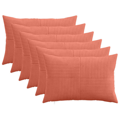 Federa 6 pcs ALMELO Rosso Arancio 50 x 75 cm corduroy | homemem39
