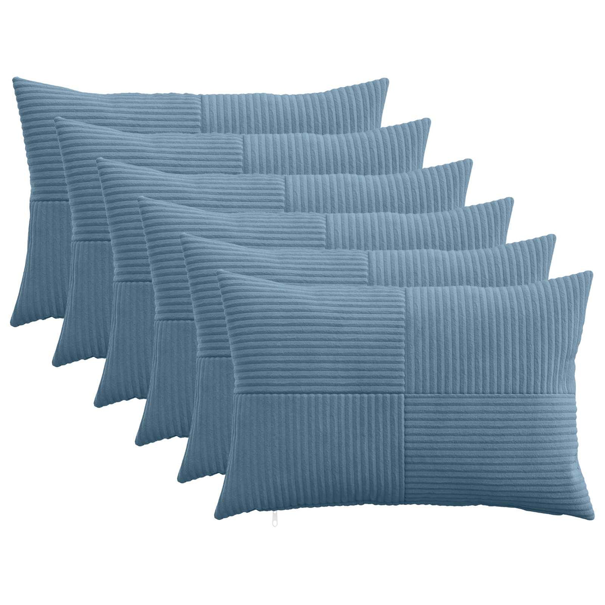 Federa 6 pcs ALMELO Blu 50 x 75 cm corduroy | homemem39