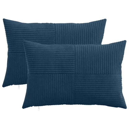 Federa 2 pcs ALMELO Blu navy 50 x 80 cm corduroy | homemem39