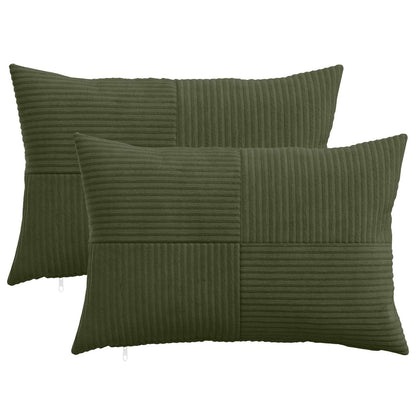 Federa 2 pcs ALMELO Verde 50 x 80 cm corduroy | homemem39