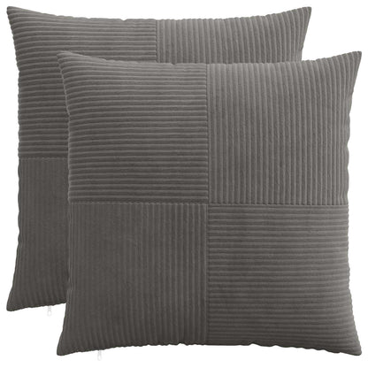 Federa 2 pcs ALMELO Grigio Scuro 55 x 55 cm corduroy | homemem39