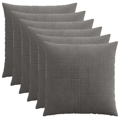 Federa 6 pcs ALMELO Grigio Scuro 55 x 55 cm corduroy | homemem39