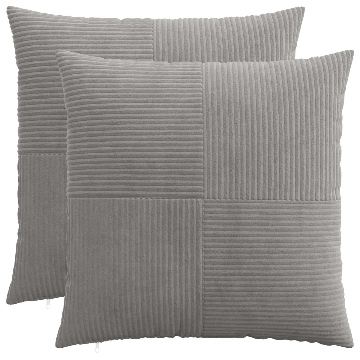 Federa 2 pcs ALMELO Grigio Chiaro 65 x 65 cm corduroy | homemem39
