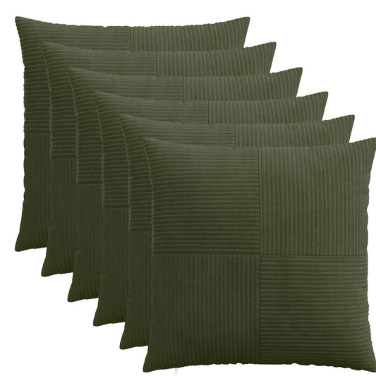 Federa 6 pcs ALMELO Verde 65 x 65 cm corduroy | homemem39