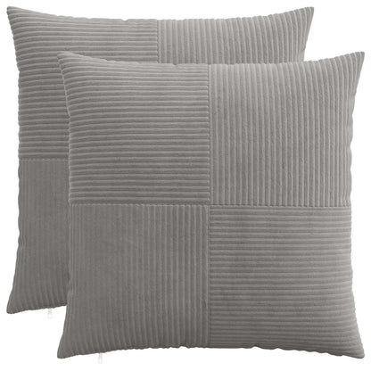 Federa 2 pcs ALMELO Grigio Chiaro 80 x 80 cm corduroy | homemem39