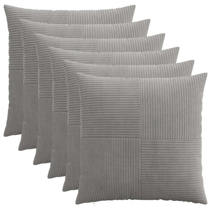 Federa 6 pcs ALMELO Grigio Chiaro 80 x 80 cm corduroy | homemem39