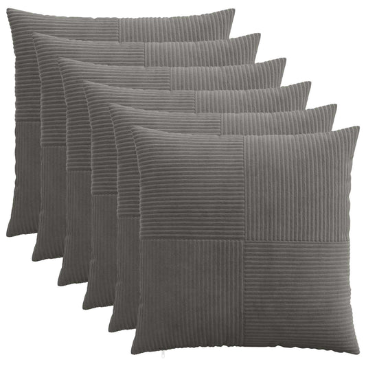 Federa 6 pcs ALMELO Grigio Scuro 80 x 80 cm corduroy | homemem39