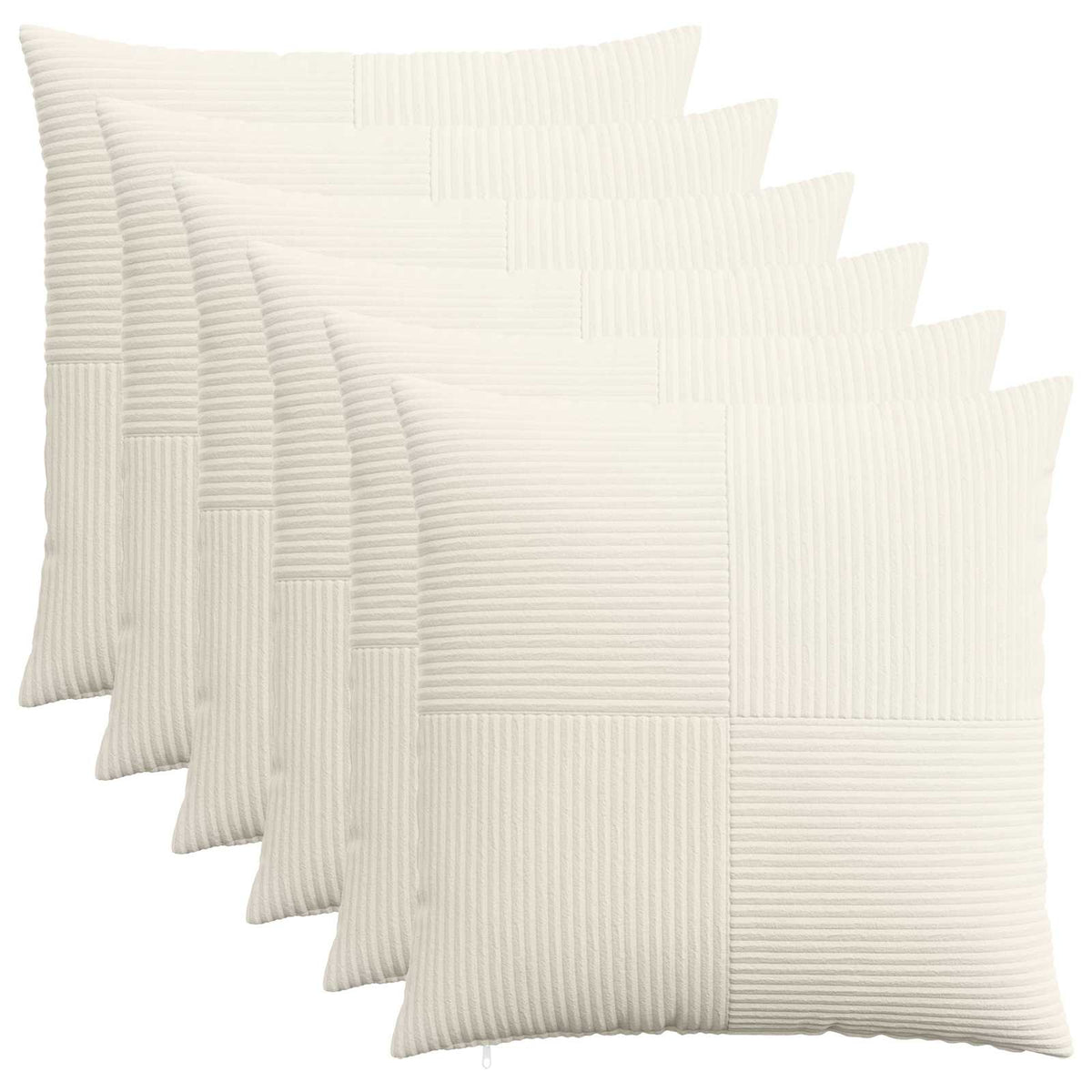 Federa 6 pcs ALMELO Crema 80 x 80 cm corduroy | homemem39