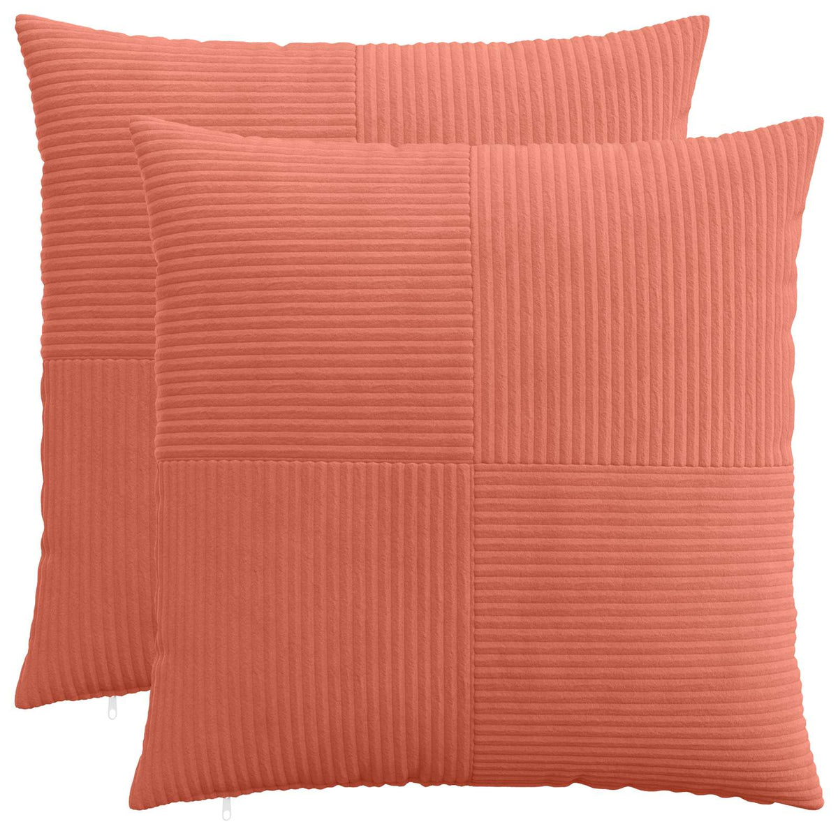 Federa 2 pcs ALMELO Rosso Arancio 80 x 80 cm corduroy | homemem39