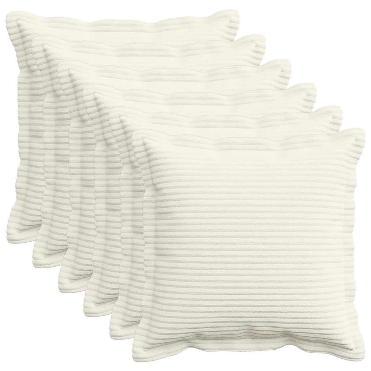 Federa 6 pz HOUTEN Crema 30 x 30 cm corduroy