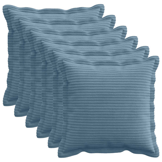 Federa 6 pz HOUTEN Blu 30 x 30 cm corduroy