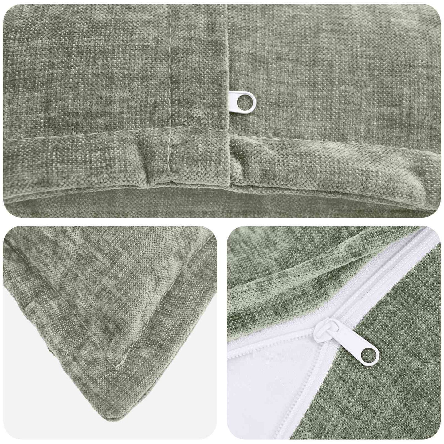 Federa 6 pz HOUTEN Verde 30 x 30 cm Tessuto Chenille | homemem39