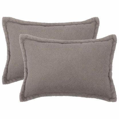 Federa 2 pcs HOUTEN Grigio Chiaro 30 x 50 cm Bouclé | homemem39