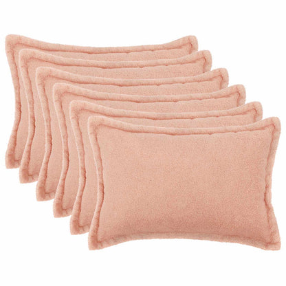 Federa 6 pcs HOUTEN Rosa 30 x 50 cm Bouclé | homemem39