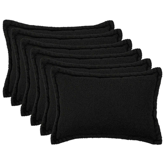 Federa 6 pcs HOUTEN Nero 30 x 50 cm Bouclé | homemem39
