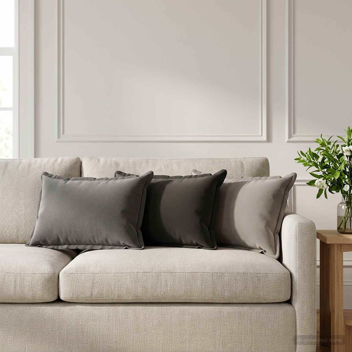 Cuscino con cuscino HOUTEN 2 pz Antracite Poliestere | homemem39
