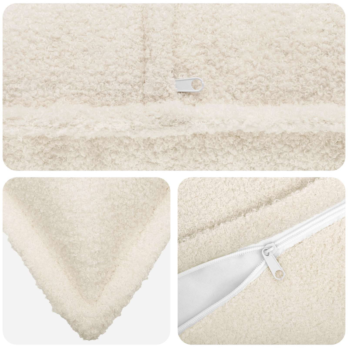 Federa 2 pcs HOUTEN Crema 40 x 40 cm Bouclé | homemem39