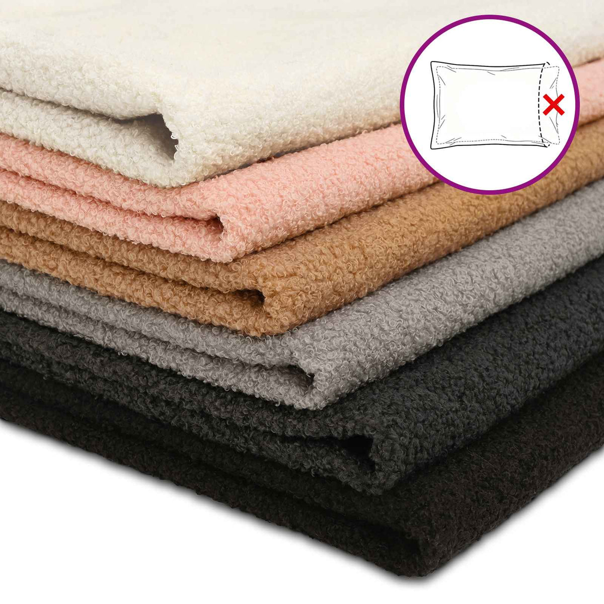 Federa 2 pcs HOUTEN Rosa 40 x 40 cm Bouclé | homemem39