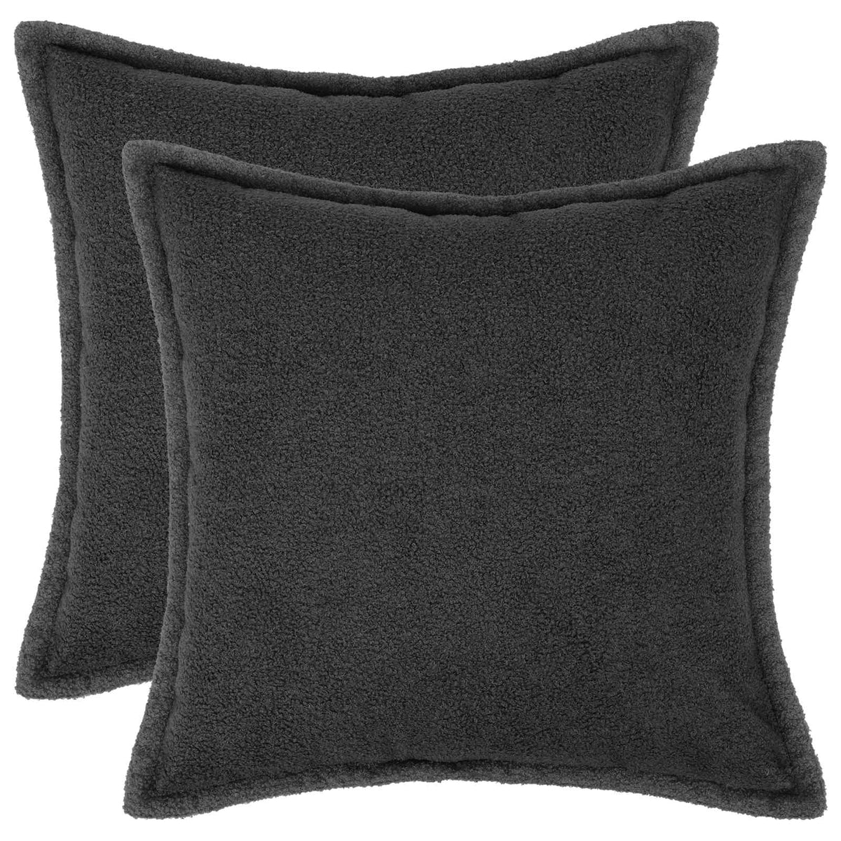 Federa 2 pcs HOUTEN Grigio Scuro 40 x 40 cm Bouclé