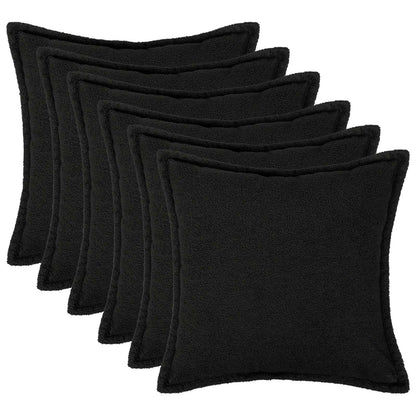 Federa 6 pcs HOUTEN Nero 40 x 40 cm Bouclé