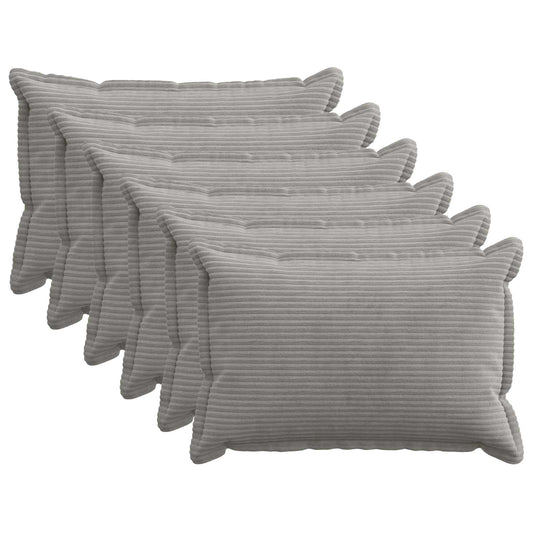 Federa 6 pz HOUTEN Grigio Chiaro 40 x 60 cm corduroy | homemem39