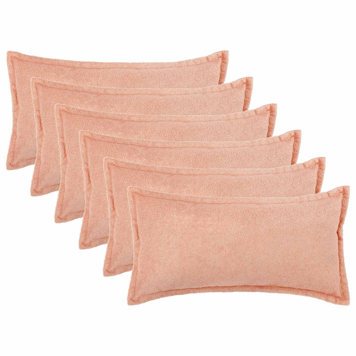Federa 6 pcs HOUTEN Rosa 40 x 70 cm Bouclé | homemem39