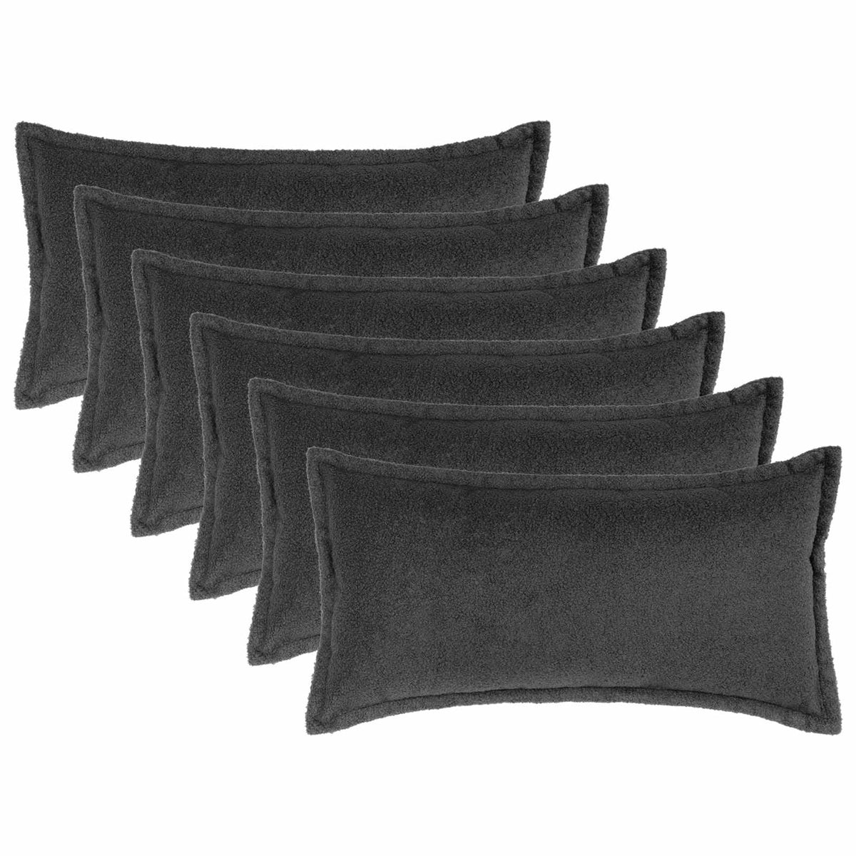 Federa 6 pcs HOUTEN Grigio Scuro 40 x 70 cm Bouclé | homemem39