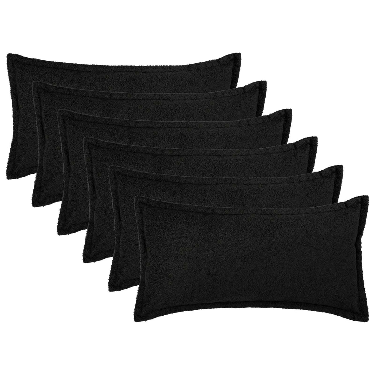 Federa 6 pcs HOUTEN Nero 40 x 70 cm Bouclé | homemem39