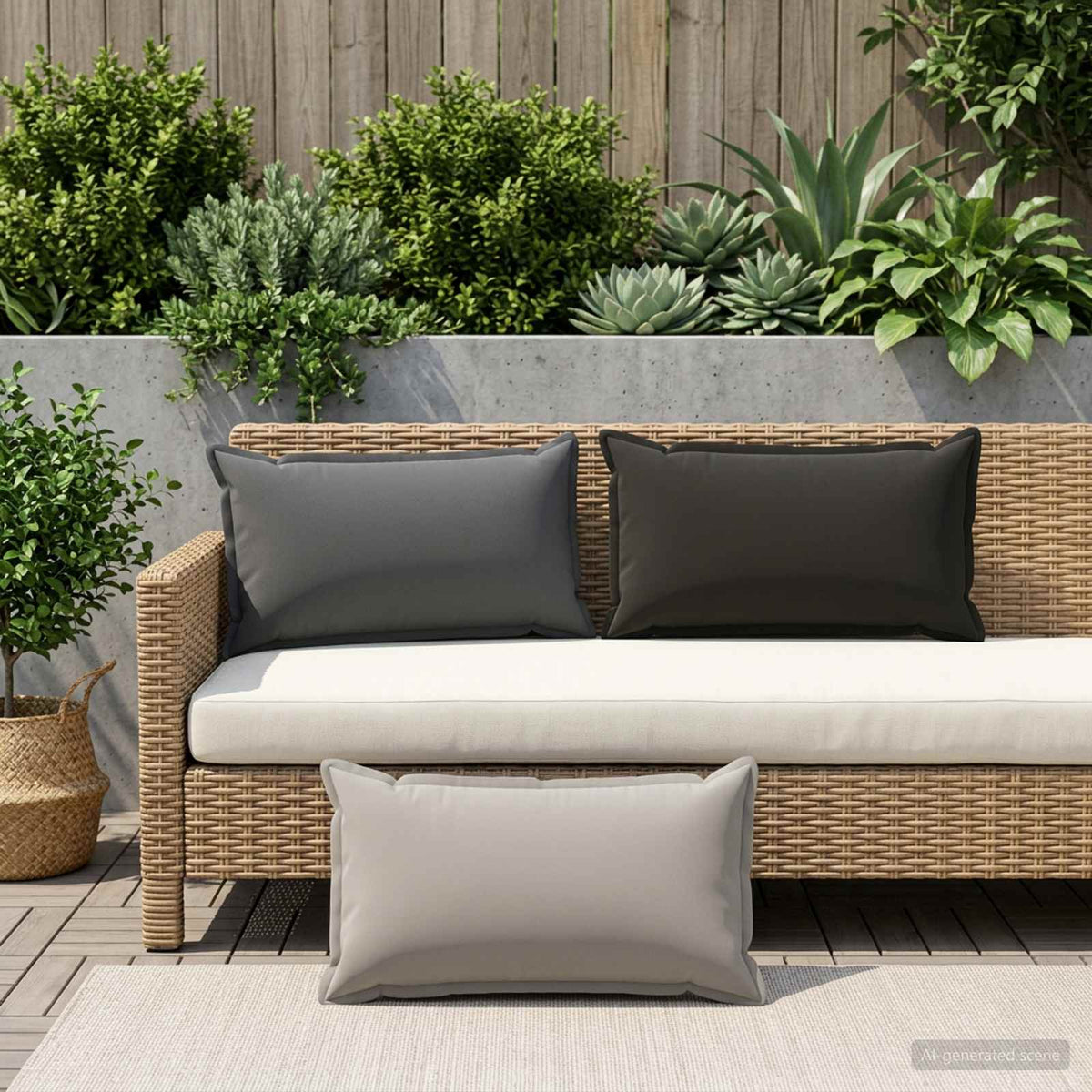 Cuscino con cuscino HOUTEN 12 pz Nero Poliestere | homemem39