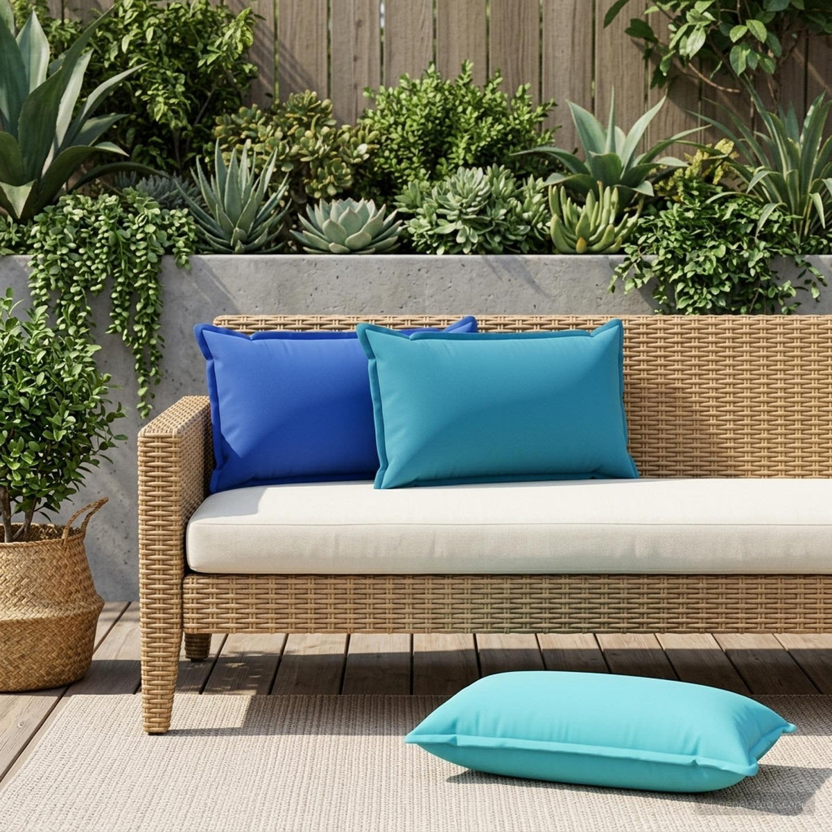 Cuscino con cuscino HOUTEN 6 pz Blu Reale Poliestere