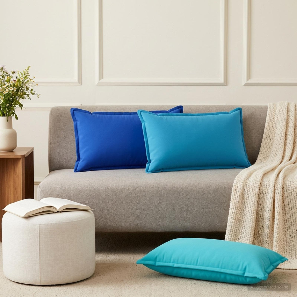 Cuscino 12 pz HOUTEN Blu Reale 40 x 80 cm Poliestere