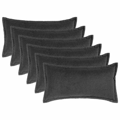 Federa 6 pcs HOUTEN Grigio Scuro 40 x 80 cm Bouclé | homemem39