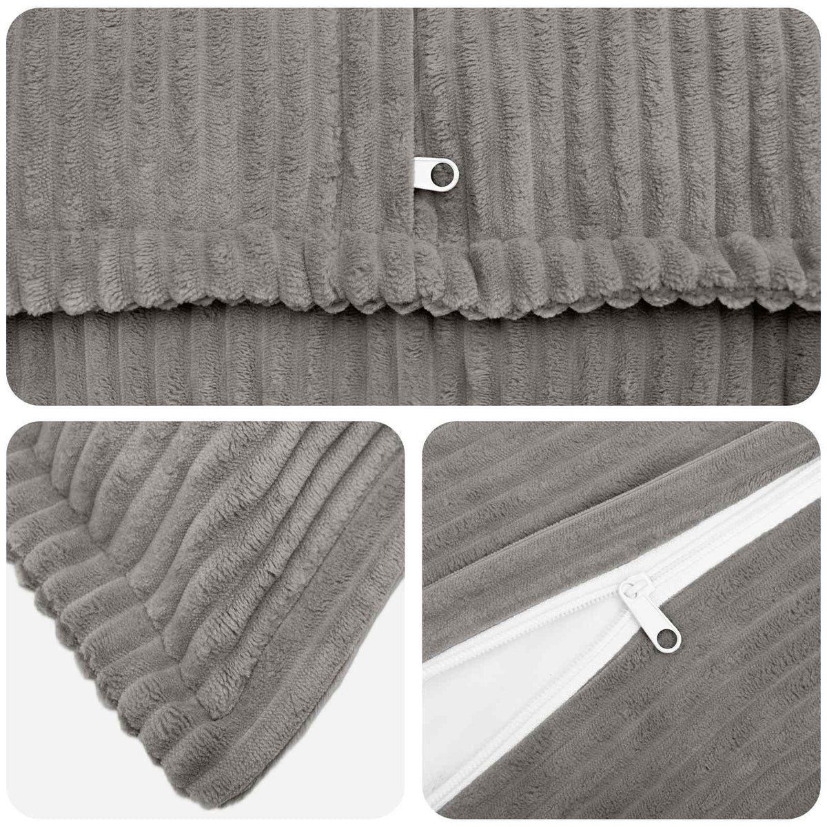 Federa 2 pz HOUTEN Grigio Chiaro 45 x 45 cm corduroy | homemem39