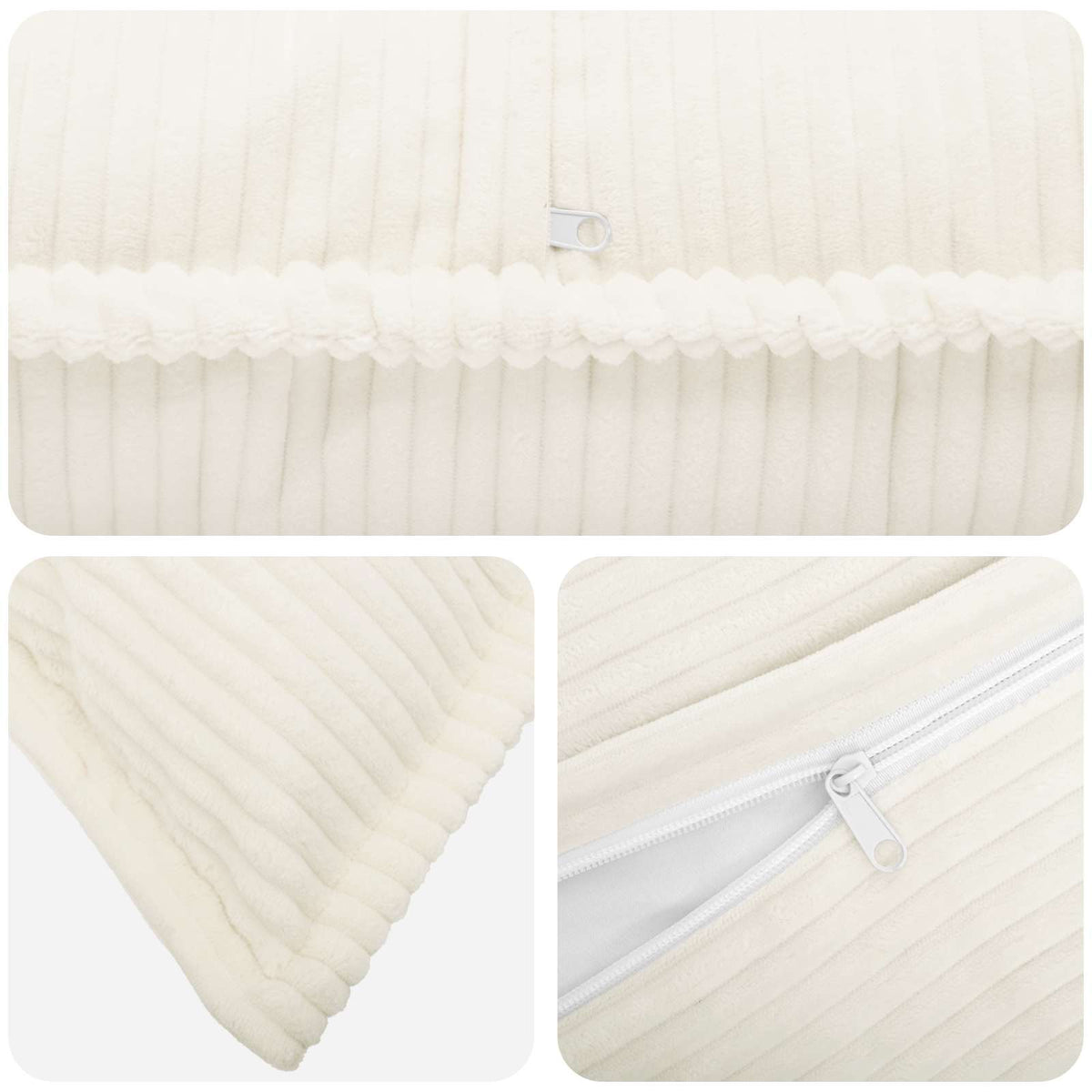 Federa 6 pz HOUTEN Crema 45 x 45 cm corduroy | homemem39
