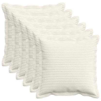 Federa 6 pz HOUTEN Crema 45 x 45 cm corduroy | homemem39