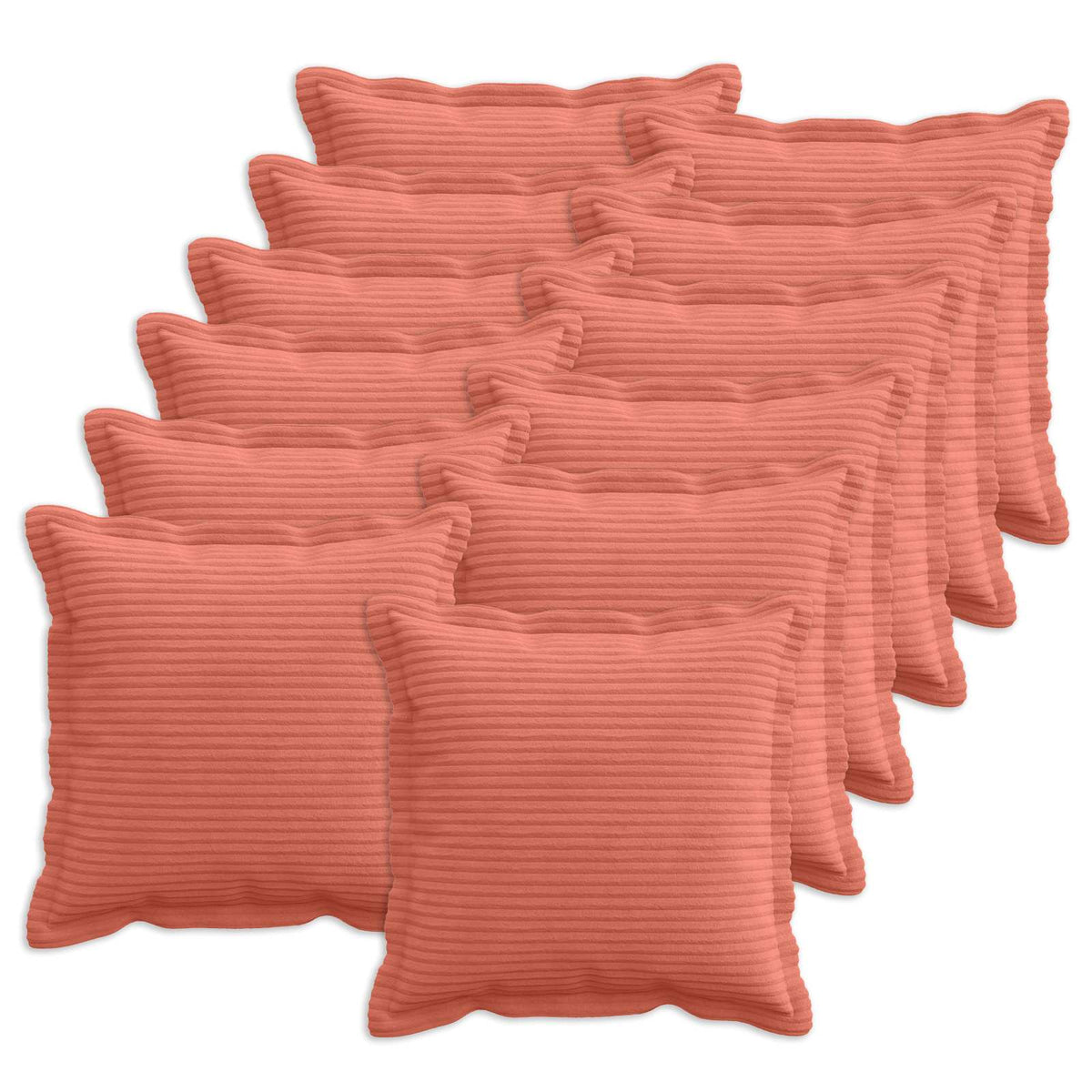 Federa 12 pz HOUTEN Rosso Arancio 45 x 45 cm corduroy