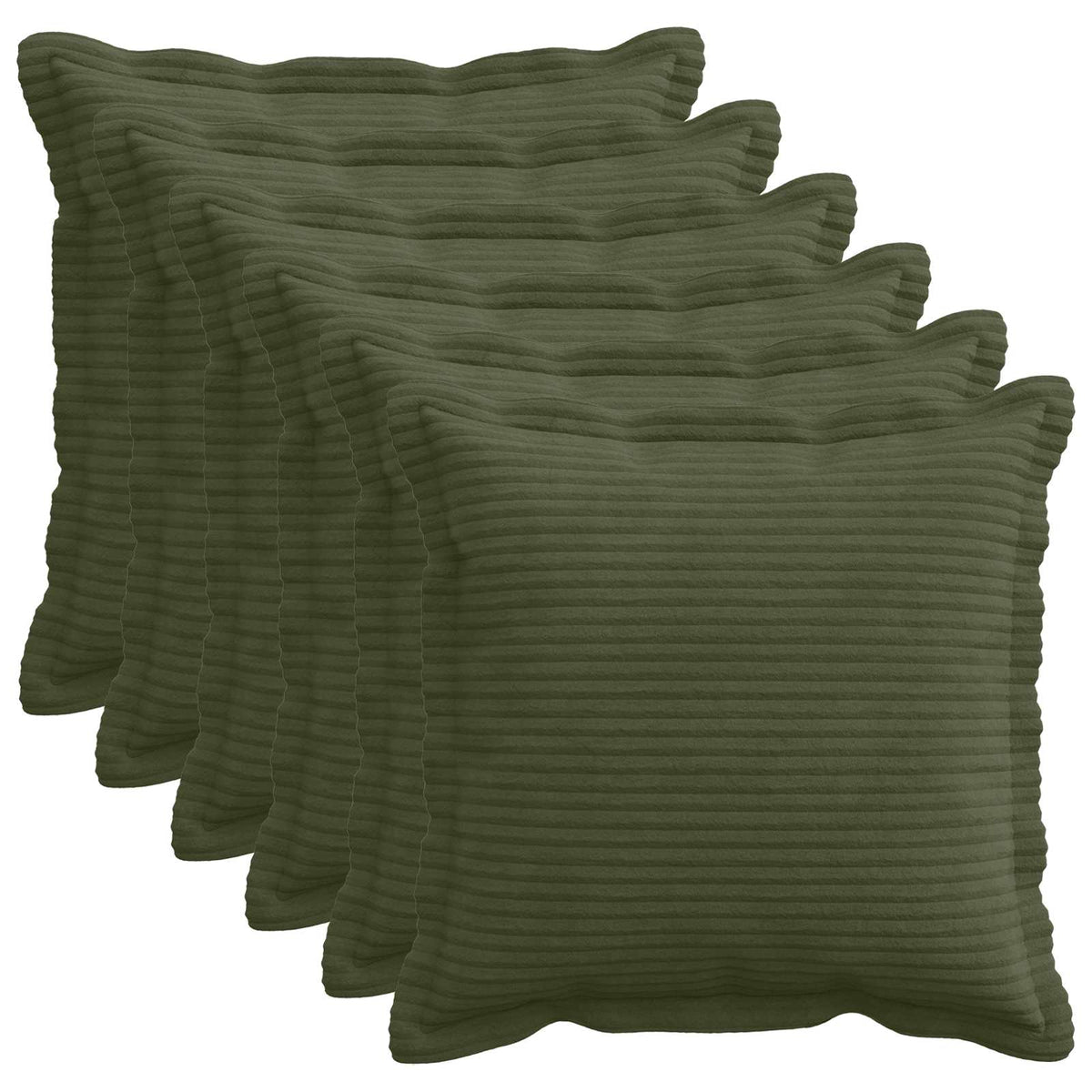 Federa 6 pz HOUTEN Verde 45 x 45 cm corduroy