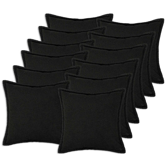 Federa 12 pcs HOUTEN Nero 45 x 45 cm Bouclé | homemem39