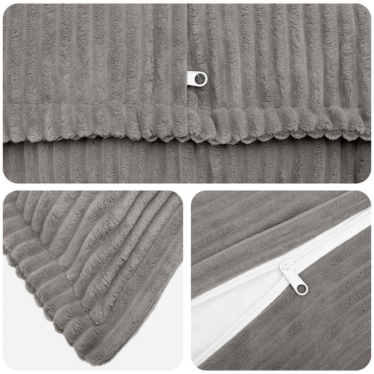 Federa 2 pz HOUTEN Grigio Chiaro 50 x 50 cm corduroy | homemem39